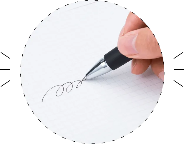 イメージ画像:書き味の良いオリジナル筆記用紙